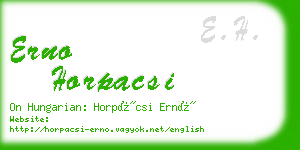 erno horpacsi business card